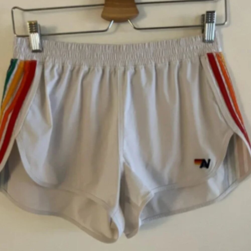 Aviator Nation 5 Stripe Flex Board Shorts - White